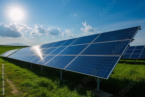 solar panels in the sun outdoors