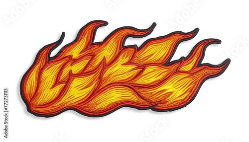Bold Fiery Badge Stitch Design
