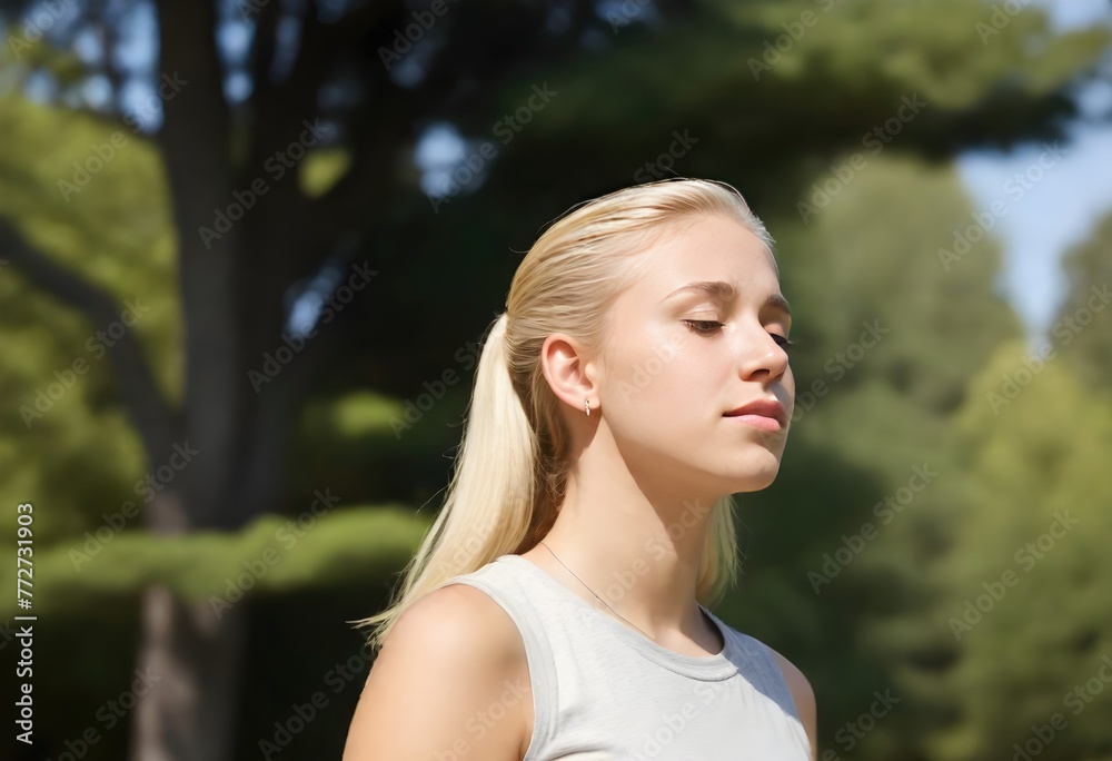 Beautiful Blonde Woman in Daylight Portrait Beautiful Blonde Woman in Daylight Portrait