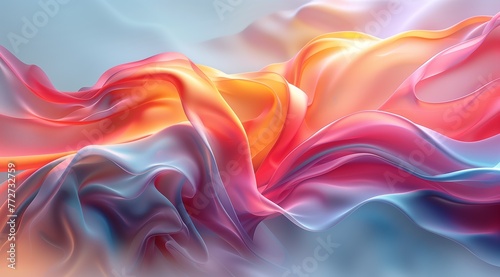 Pink, orange, and blue abstract silky background photo