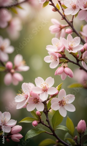 A close-up view capturing the delicate beauty of tender spring blossoms