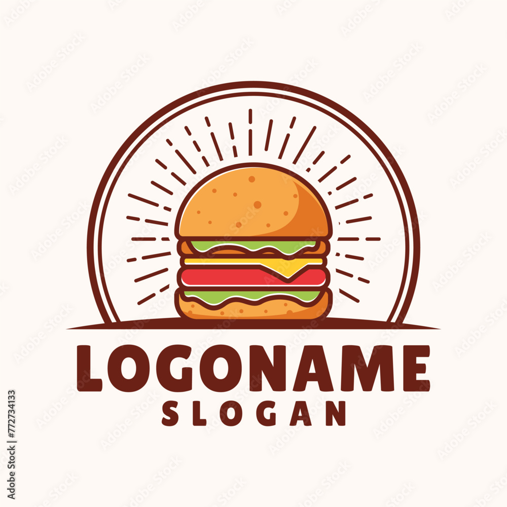burger logo template, Suitable for restaurant and cafe burger logo template, Suitable for restaurant and cafe