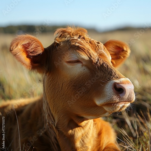 Close up portrait of a cow ...