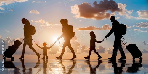 silhouette of a family with...