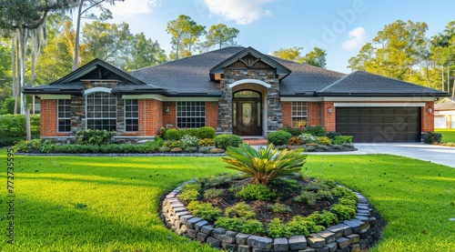 Suburban American family ho...