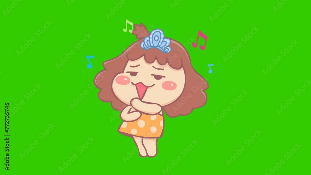 dance animation, Cute girl on green screen dance animation, Cute girl on green screen