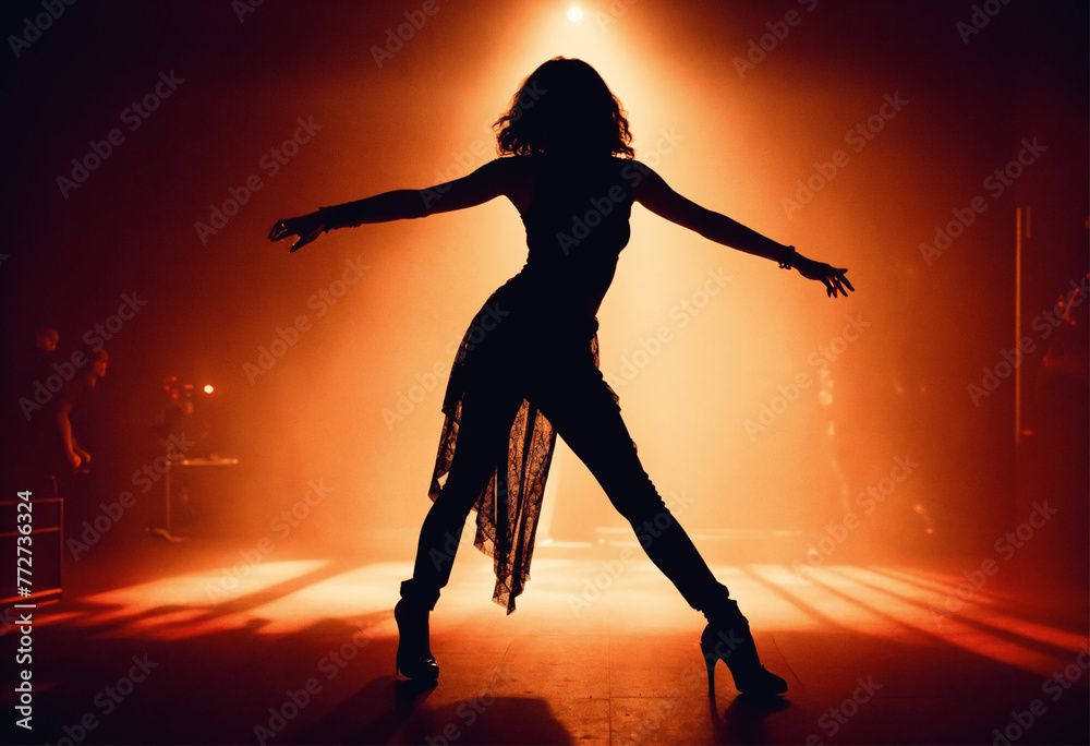 A Silhouette of a dancing girl representing Freedom and Expression, Lost in the Rhythm in the Essence of Dance, Abstract Expression Through Movement
Contemporary Dance Silhouette, Generative AI