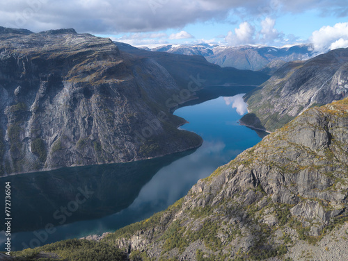 Ringedalsvatnet Lake in Norway during September photo