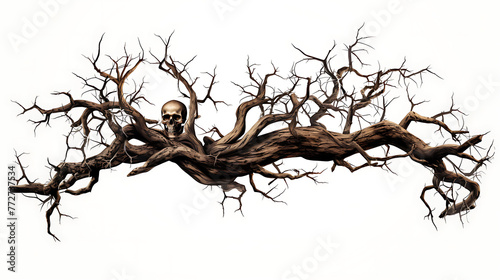 Dead tree for Halloween decoration on transparent or white background © Wajid