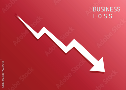 arrow business going down economic decline trading stock loss financial deficit fall