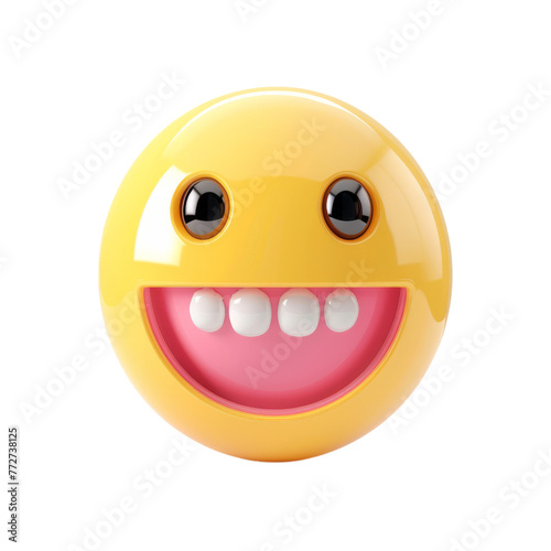 Joyful smiley face emoji in 3D illustration, evoking happiness and positivity