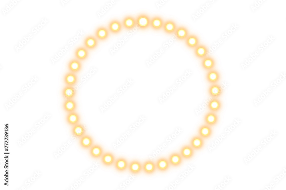 Obraz premium Glow lamps circle shape frame on transparent background
