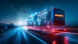Global business internet network connection iot internet of things business intelligence concept bus. generative ai.