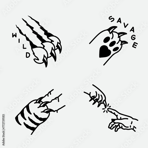 tiger paw scratching illustration