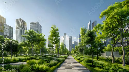 green community with Digital smart city. generative ai.