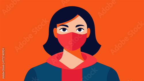 An individual wearing a mask with exaggerated features showcasing the pressure to conform to unrealistic beauty standards and hide