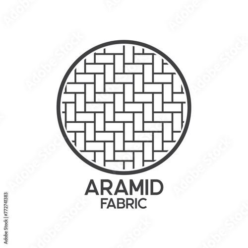 illustration of aramid fabric, aramid texture icon, vector art.