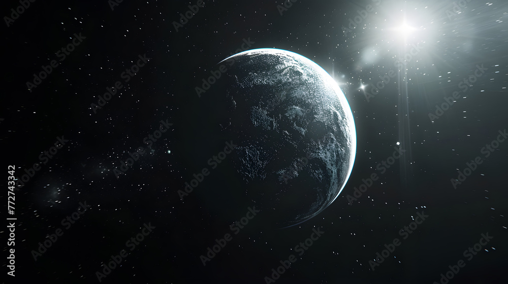 Planet earth from the space at night . 3d render. generative ai.