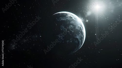 Fototapeta Naklejka Na Ścianę i Meble -  Planet earth from the space at night . 3d render. generative ai.