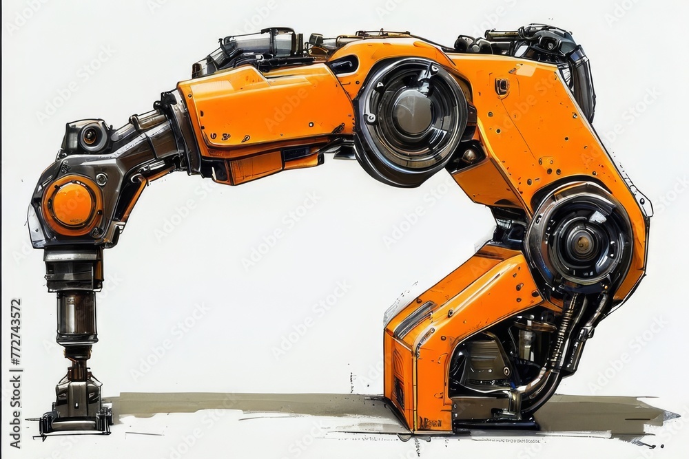 the Robotic arm operating, Product inspection robotics, Network. the Robotic arm operating, Product inspection robotics, Network.