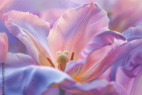 A closeup of a beautiful tulip flower
