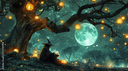 A solitary wizard engrossed...
