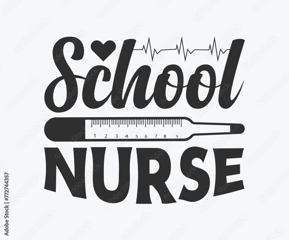 School Nurse Typography Design