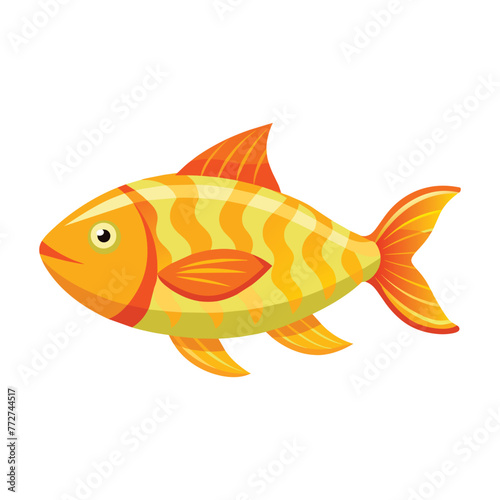 Mango fish isolated flat vector illustration on white background.