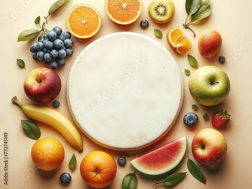 Background with fruits. AI