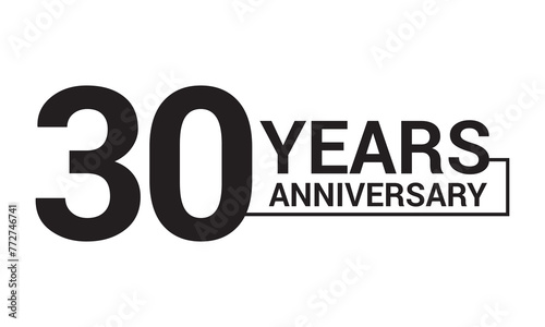 Anniversary set logotype style with black color. vector design for template element, invitation, greeting card and celebration purpose. vector illustration. EPS 10