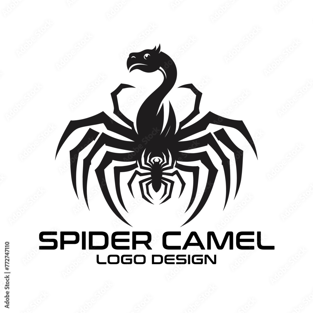 Obraz premium Spider Camel Vector Logo Design