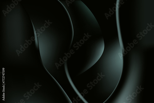 Abstract Dark Black Green with Curve Background