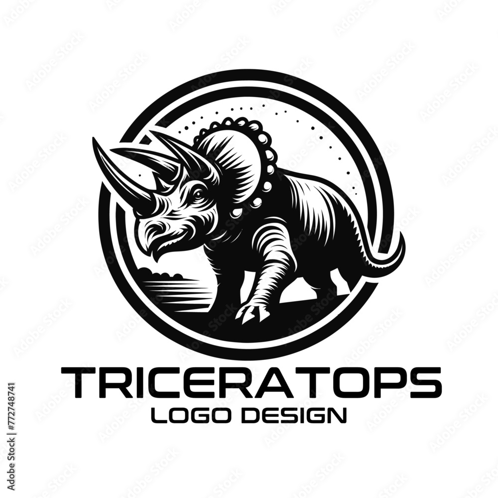 Triceratops Vector Logo Design Triceratops Vector Logo Design
