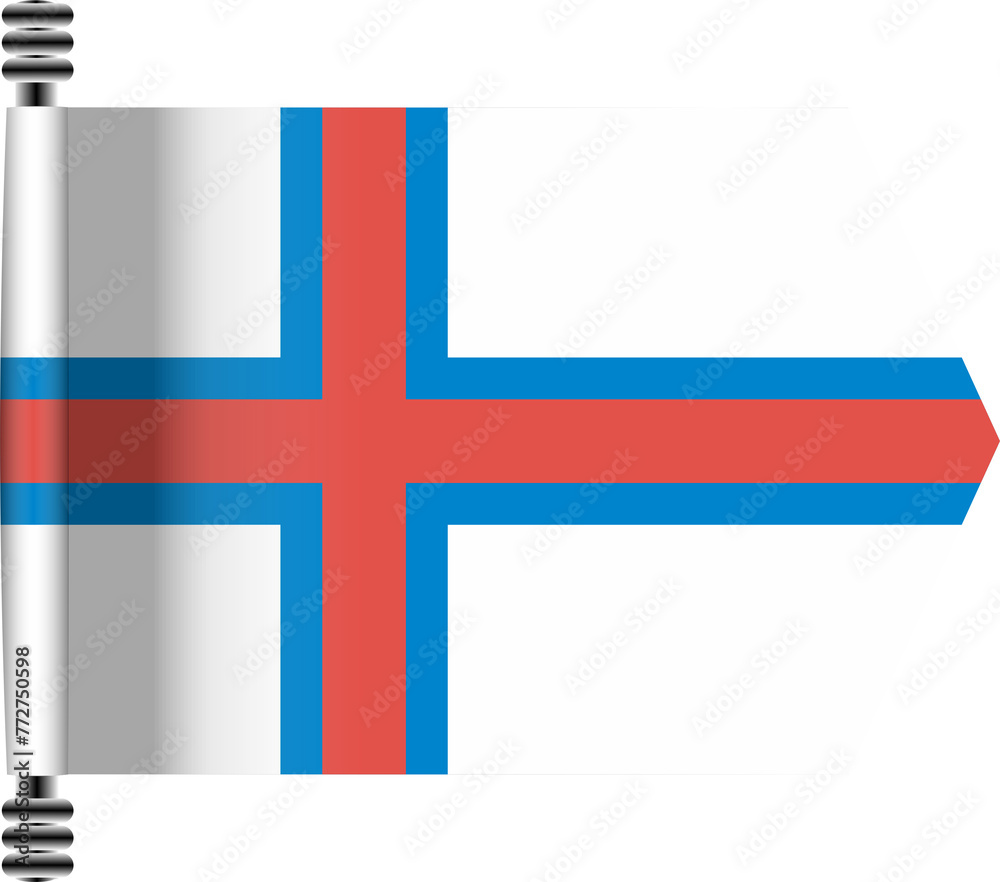 FAROE ISLANDS FLAG ROLLED EFFECT FAROE ISLANDS FLAG ROLLED EFFECT