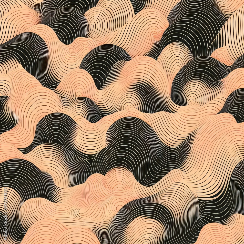 Fototapeta premium Tekstura geometryczna, fala, tapeta generative ai