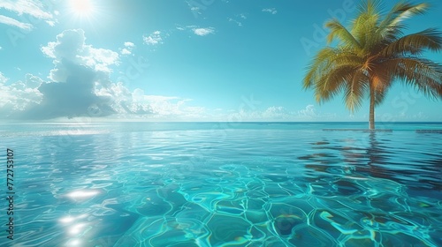 Seaside resort hotel, luxury vacation business, tropical paradise setting © Gefo