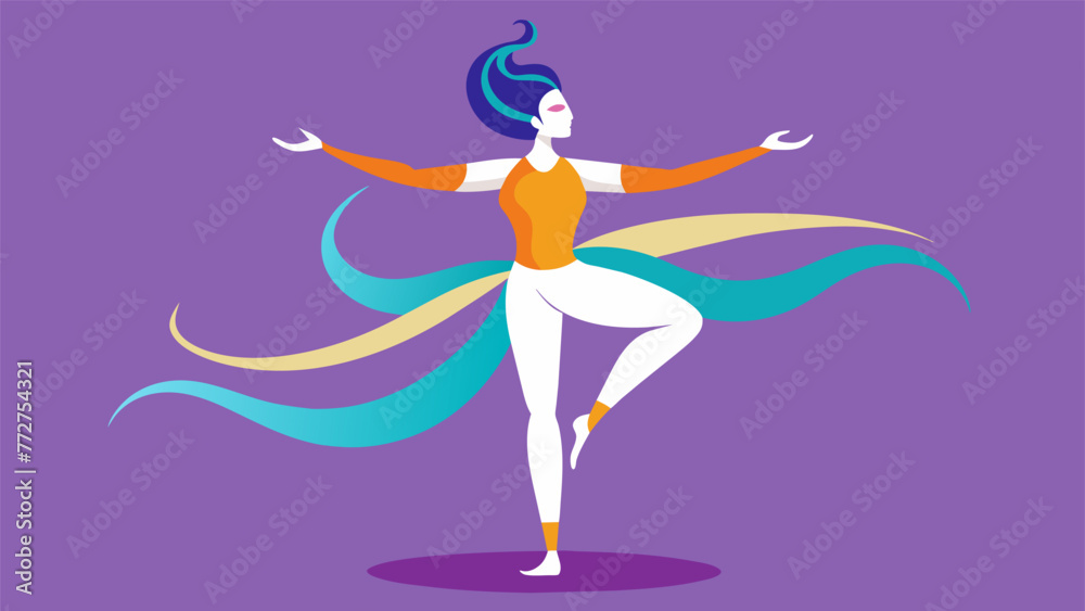 Fototapeta premium The dancers body and mind are in perfect harmony united in the flow state as she trusts her body to exee each movement flawlessly.