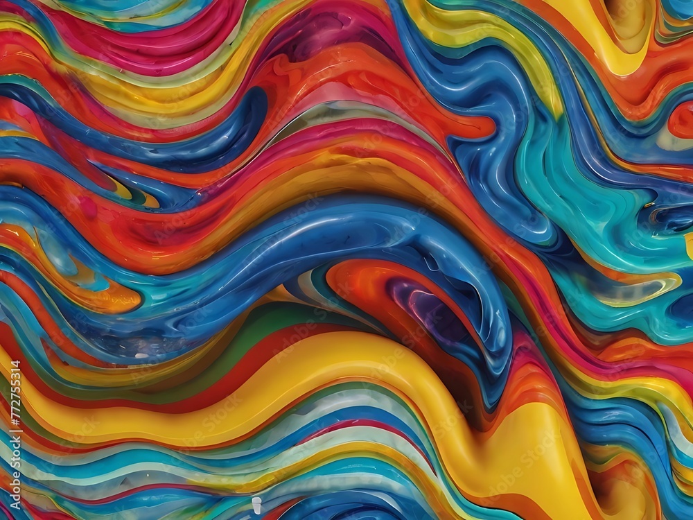 Colorful wavy object  background ai generated