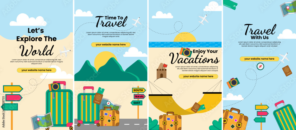 Naklejka premium Travel Agency Instagram Story Template