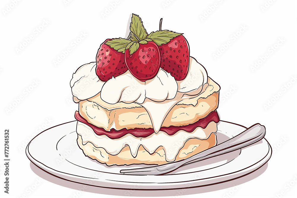 Drawing of delicious scones On a white background. Drawing of delicious scones On a white background.