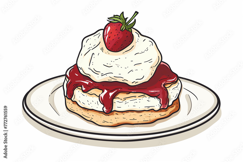 Drawing of delicious scones On a white background. Drawing of delicious scones On a white background.