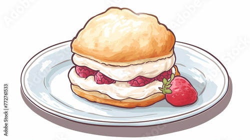 Drawing of delicious scones On a white background.