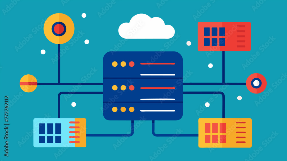 A panel of servers and sensors connected to a central control unit symbolizing the vast amounts of data processed through machine learning for A panel of servers and sensors connected to a central control unit symbolizing the vast amounts of data processed through machine learning for