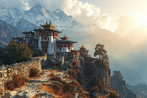 Buddhist monastery in Tibet photo