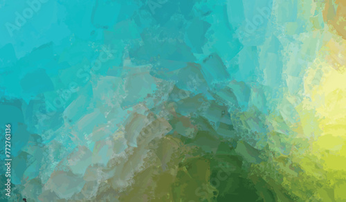 abstract brush effect stroke blended grunge layered shadow wave effect turquoise blue military green beige yellow faded gradient background vector illustration	