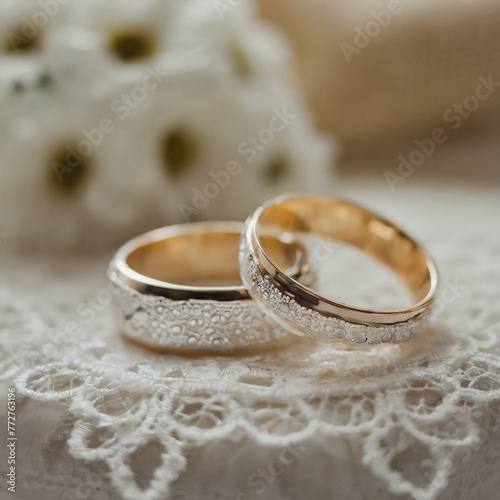 Eternal Symbol: Wedding Ring Gleaming Against Subtle Background"