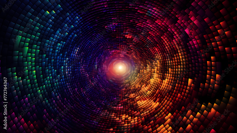 Abstract mosaic circle concentric colorful glitter background Abstract mosaic circle concentric colorful glitter background