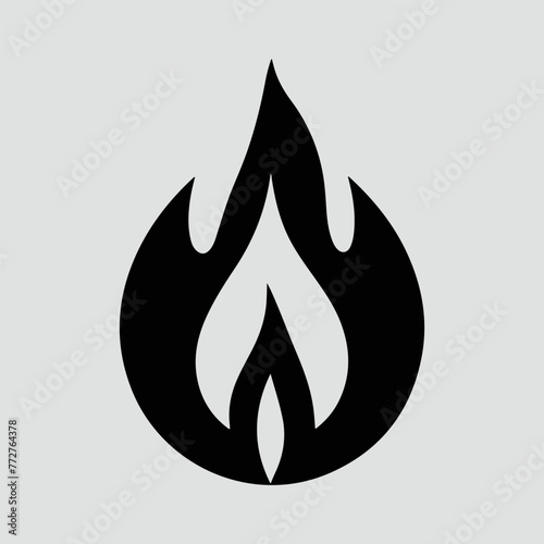 Flame Silhouette Vector fire heat hot burning fiery