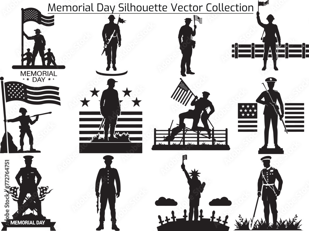 Memorial Day silhouette vector