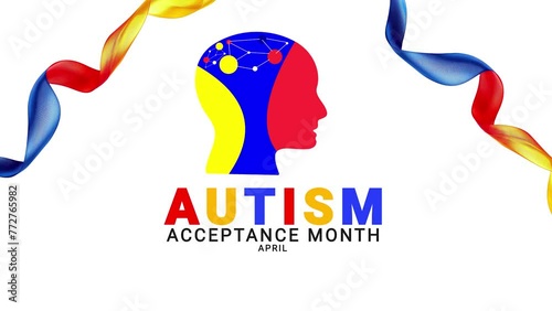 Autism acceptance month. Autism icon motion.